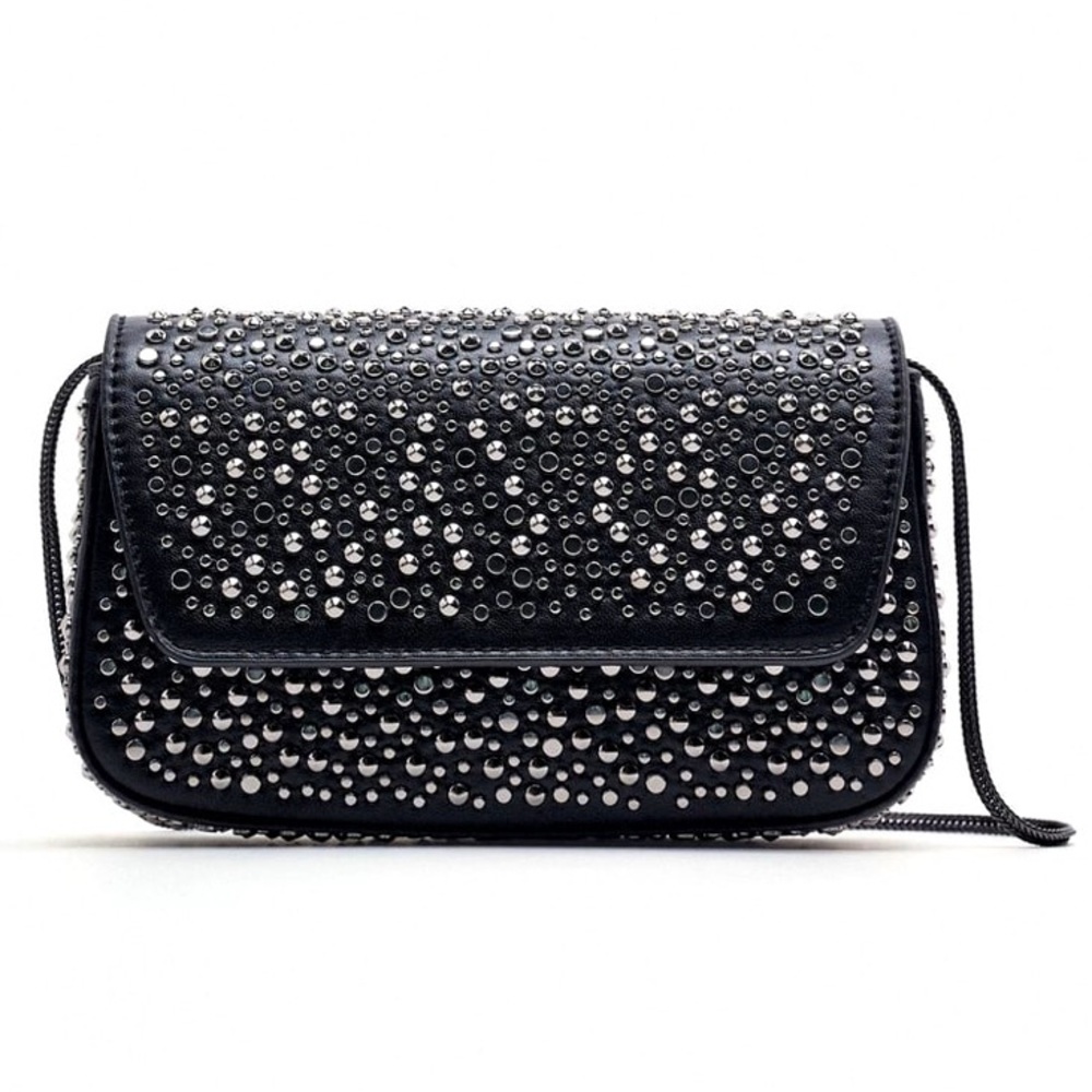 Zara NWT Studded Rocker Crossbody Bag